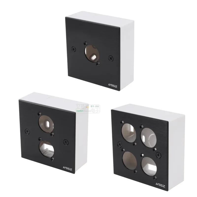 1 Uds. Enchufe tipo D negro 86 Panel tipo enchufe de pared de aleación de aluminio módulo de Audio y vídeo de 2 posiciones tipo combinado A86-2D-B