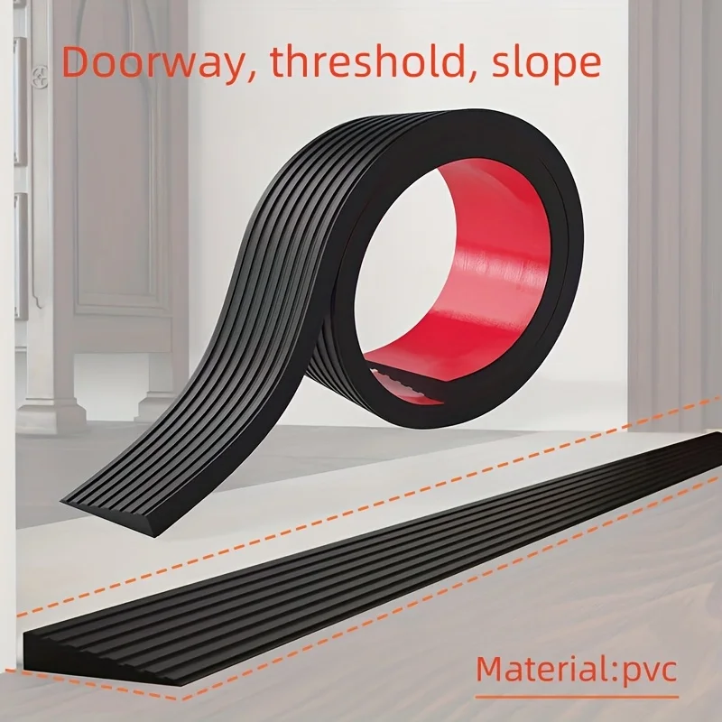 Self-adhesive PVC Ramp Threshold Strip, Suitable for Anti-slip Ramps