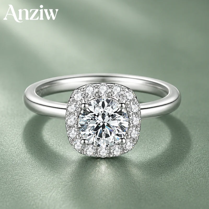 anziw-925-sterling-silver-1ct-round-moissanite-engagement-ring-women-cushion-halo-wedding-band-with-gra-certificate-jewelry-gift