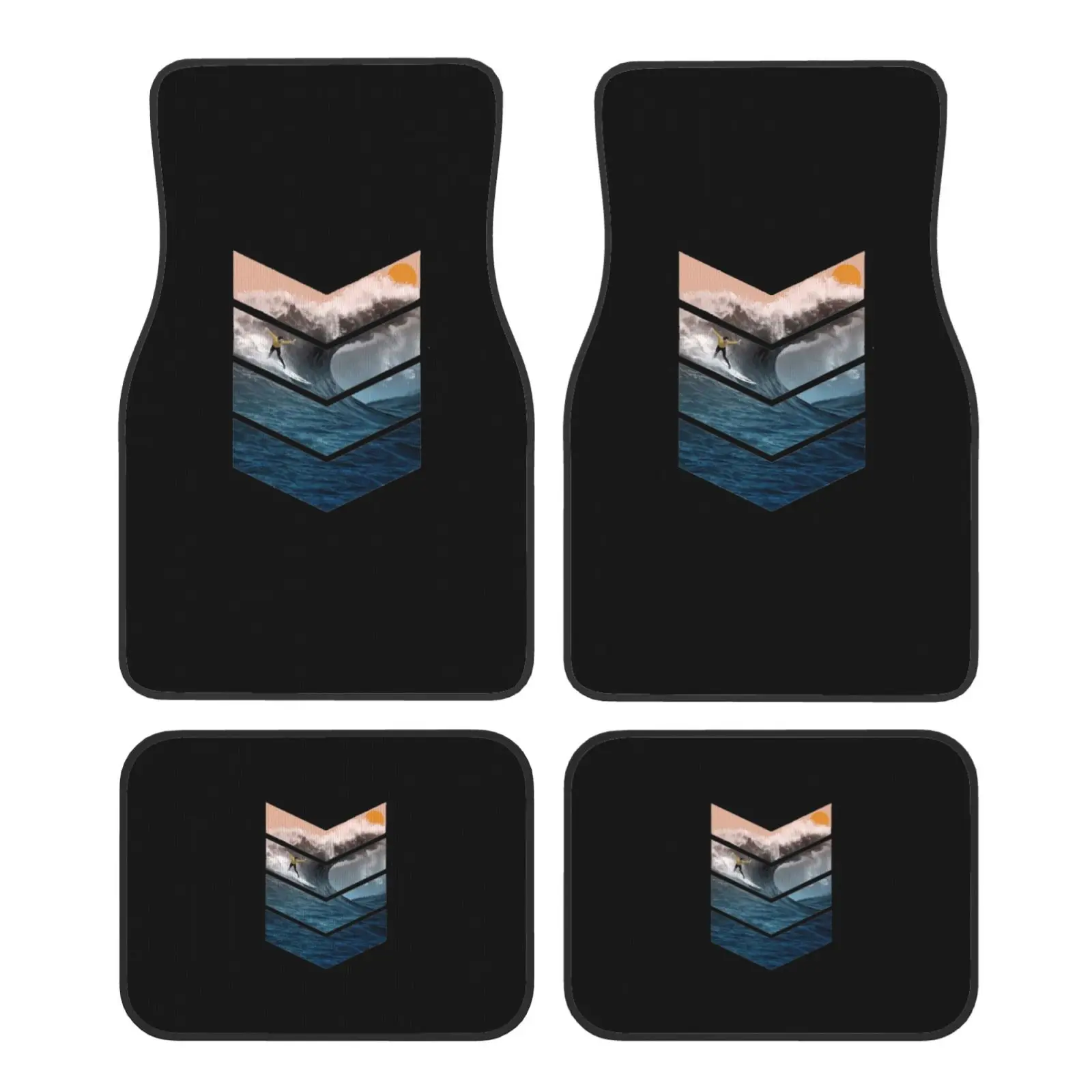 

MOTION: Extreme Surfer Car Floor Mats Non-Slip Carpets Rugs Front & Rear Car Foot Mats Set of 4 Pcs Auto Accessories Dec