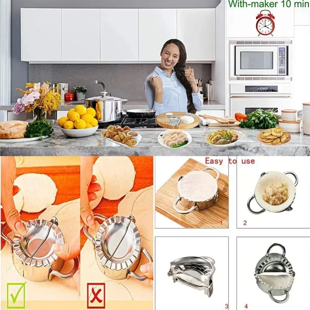 Stainless Steel Dumpling Maker Dumpling Skin Mold Ravioli Maker Press Pie Making Press Wrapper Pastry Maker Kitchen Accessories - view 2