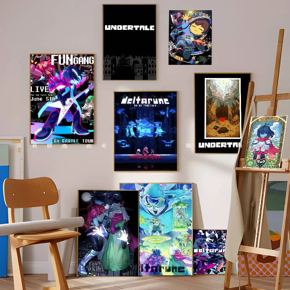 U-Undertale Heartfelt-Indie Good Quality Prints and Posters Waterproof Paper Sticker Coffee House Bar Posters Wall Stickers