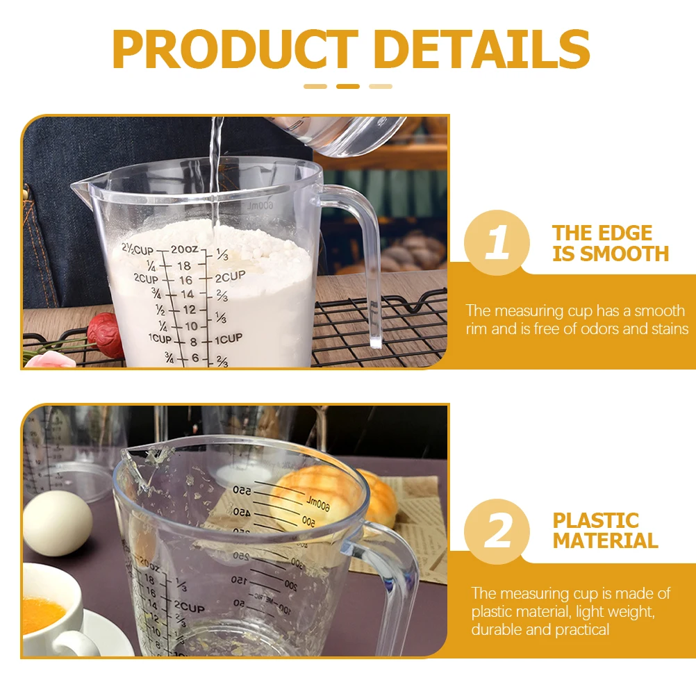 

20 Pcs Measuring Cup Set Cups Spoons Plastic Baking Scale Food Liquid Transparent