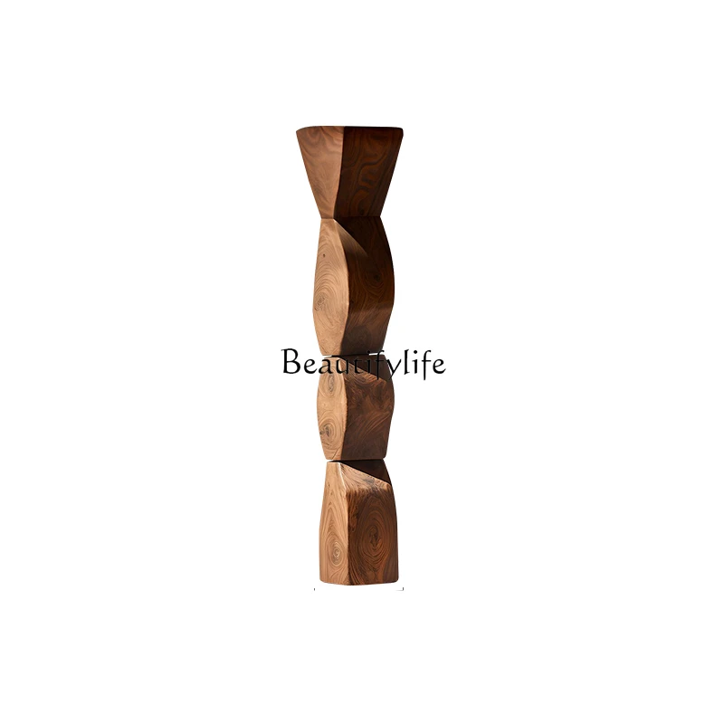 

Abstract solid wood art sculpture floor decoration hotel aisle entrance wood carving