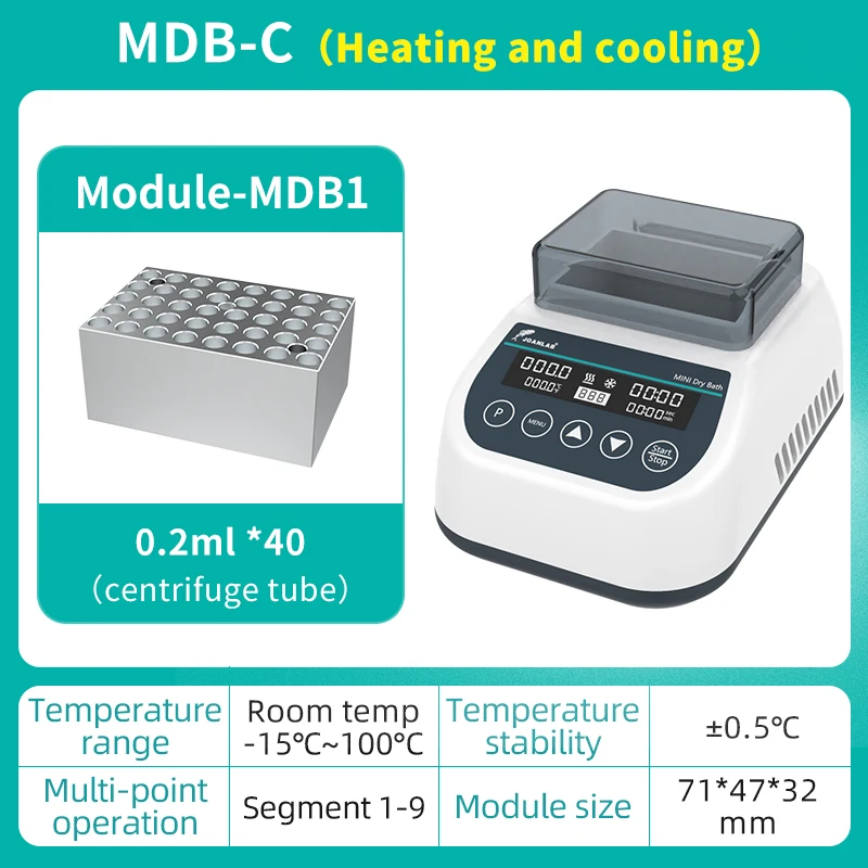 Joanlab tragbare Mini-Thermostat-Trockenbad-Inkubator-Labor heizung mit Heiz block für 0.2/0.5/1.5/2ml Zentrifugen röhrchen