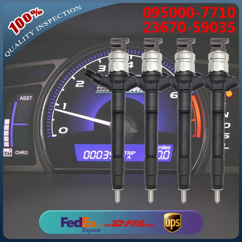 

4pcs 095000-7710 095000-7711 23670-59035 Common Rail Fuel Injector for Toyota Landcruiser 200 V8 1VD-FTV Diesel Engine