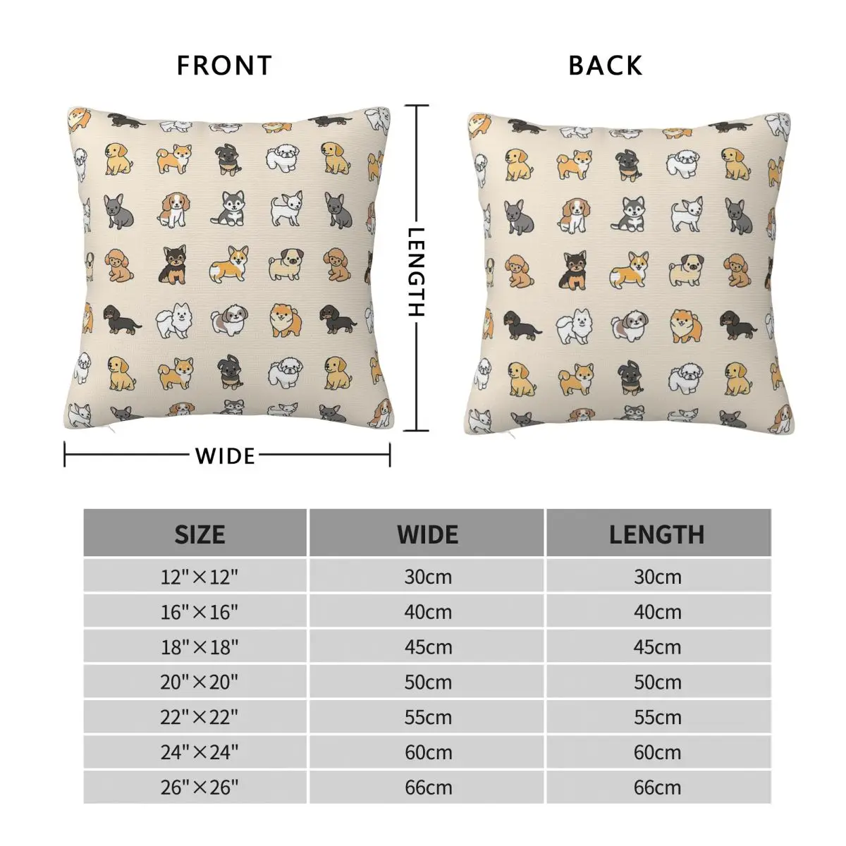 Puppy Love Chihuahua Pillowcase Polyester Linen Velvet Pattern Zip Decor Pillow Case Sofa Seater Cushion Cover