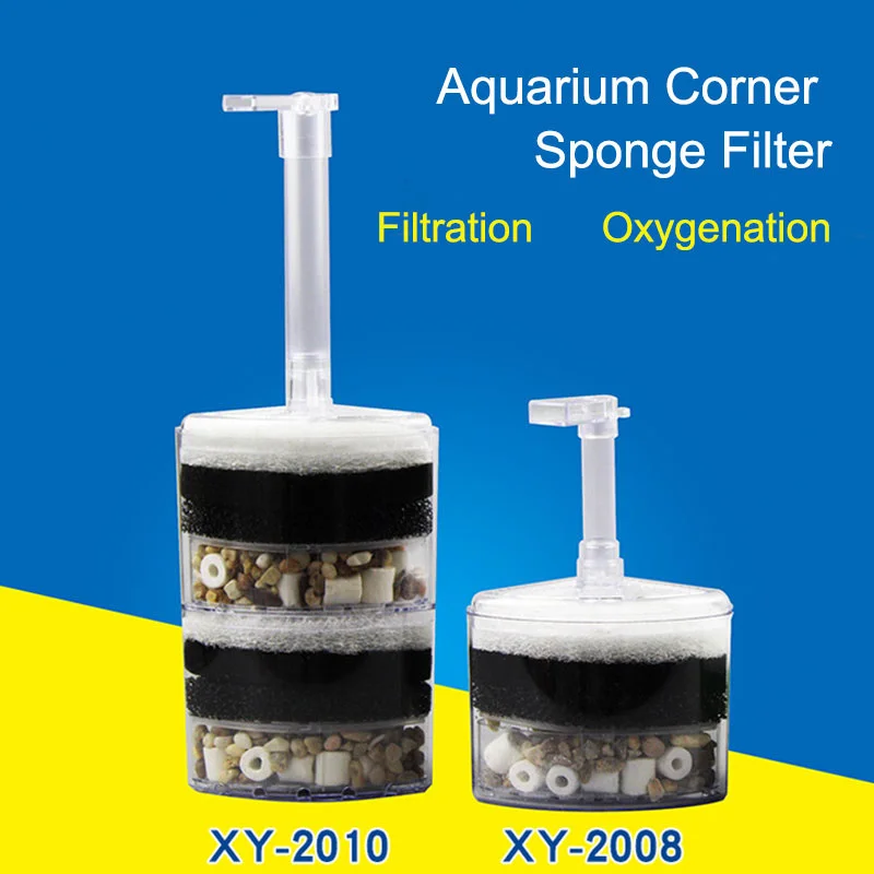 Reusable Biochemical Fish Tank Aquarium Corner Air Bubble Filter Fish Tank Air Driven Bio Sponge Stone Filter Multi-layer