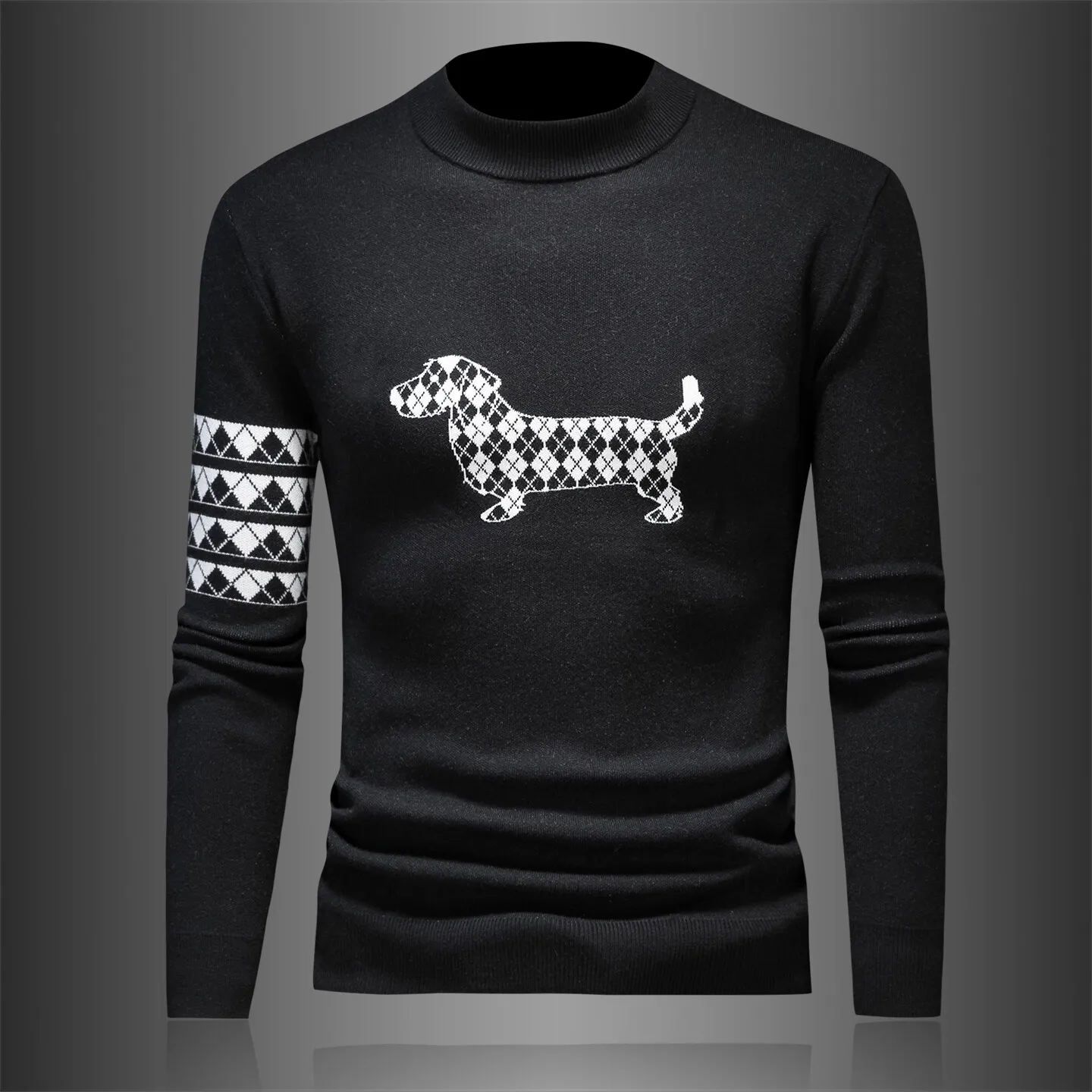 

Мужской шерстяной свитер премиум-класса с высоким воротником, повседневный, приталенный, зимний, для отдыха, прямого кроя, без бирки (бренд Sli)