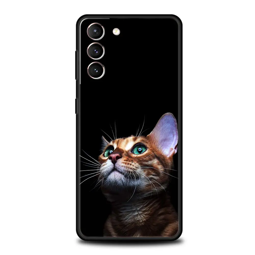Cartoon Cute Cats Silicone Phone Case For Samsung Galaxy S23 S24 S22 S21 S20 FE Ultra 5G S10 S10E S9 S8 Plus Cover Bumper