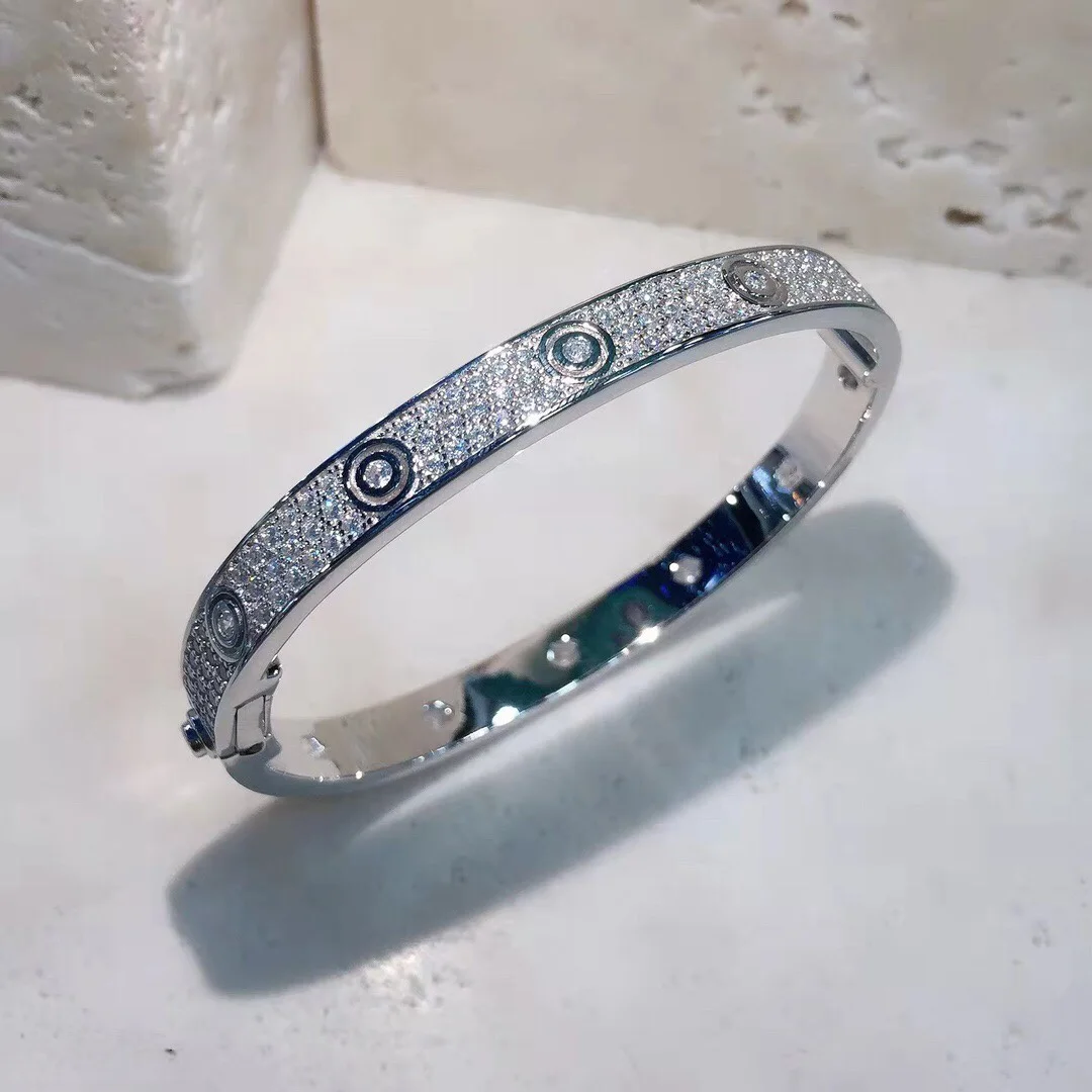 S-M-L-XL 925 فضة عالية الكربون الماس النمر ليوبارد الإسورة أساور غرامة فاخرة غرامة مجوهرات للنساء أو الرجال