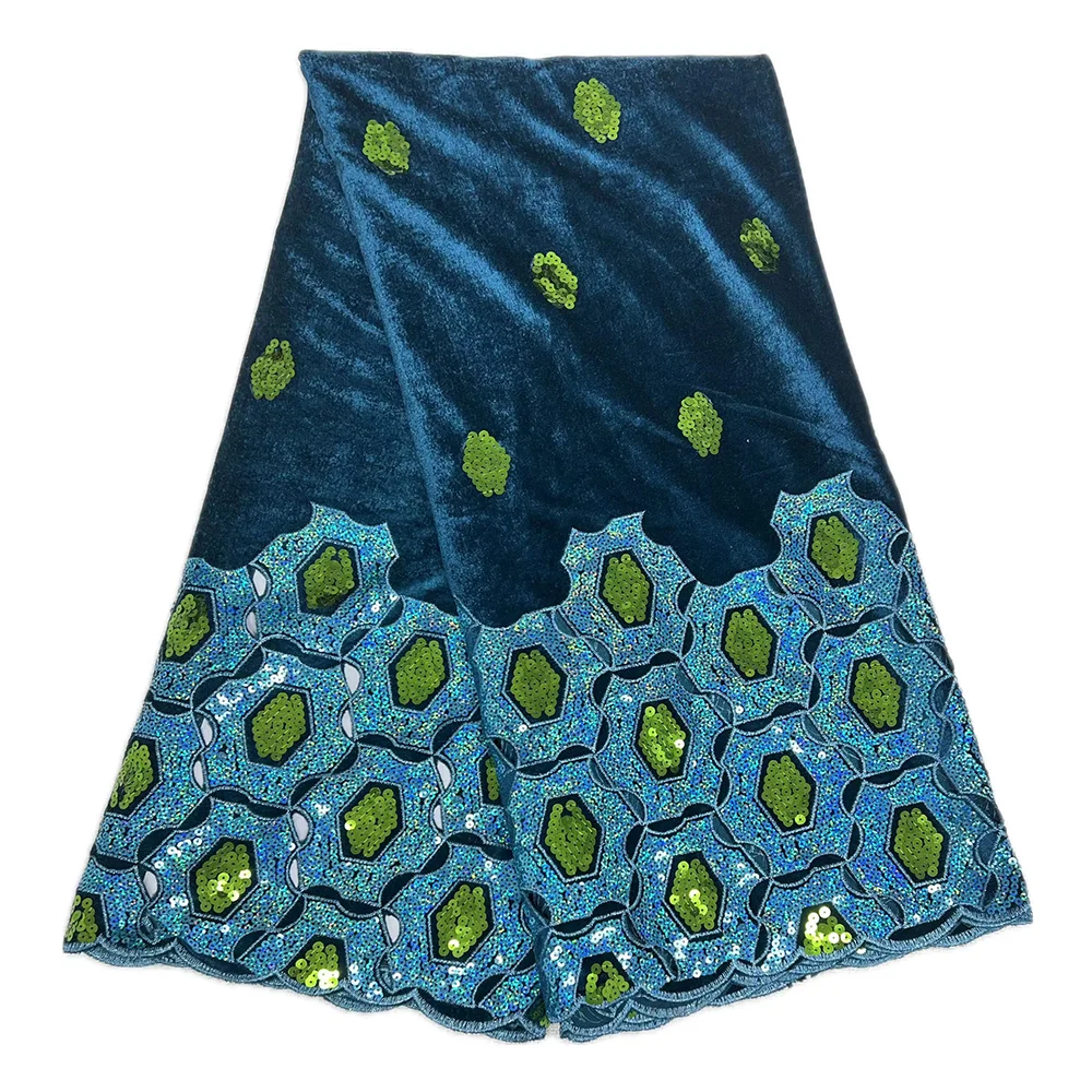 Женская кружевная ткань в стиле ретро с блестками, африканский 5-ярдовый материал, нигерийские элегантные свадебные платья, бархатная ткань