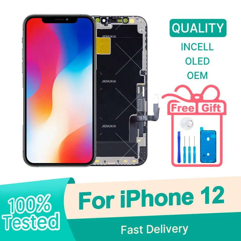 AMOLED For iPhone 12 Display Touch Screen Digitizer Assembly For iPhone 12 Pro LCD Screen Replacement Parts A2407 A2403 A2172