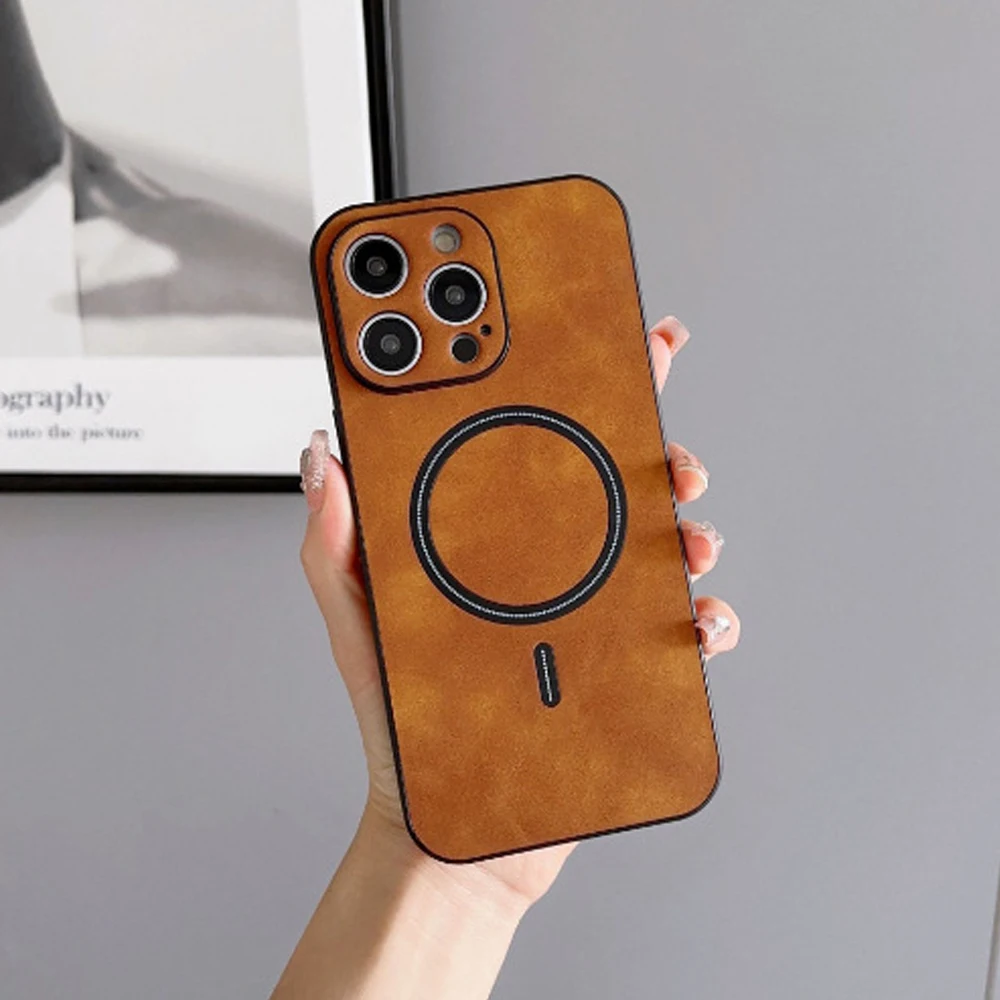 

For Magsafe Leather Shockproof Phone Cases For iPhone 17 16 15 14 13 12 11 Pro Max 16e Plus Air Magnetic Wireless Charge Cover