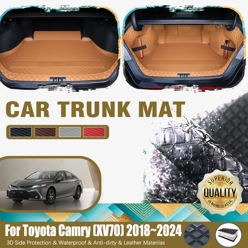 

Коврик в багажник для Toyota Camry XV70 2018-2024, кожаный, защитный, для заднего отсека, автомобильные аксессуары