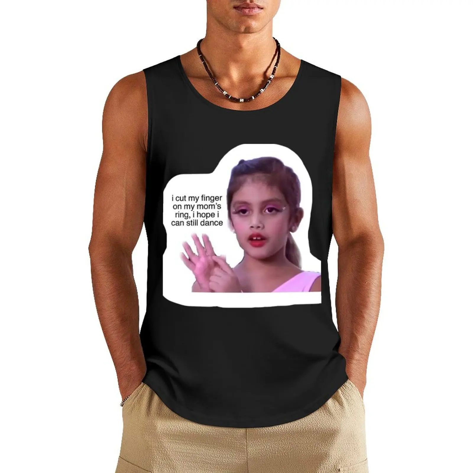 Vivi Cut Her Finger Tank Top sleeveless vest men Men's summer clothes male top t shirt gym