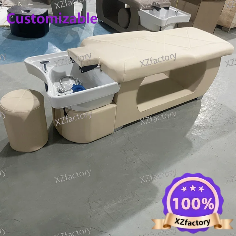 Constant Temperature Water Circulation Fumigation Head Therapy Bed with Ceramic Basin