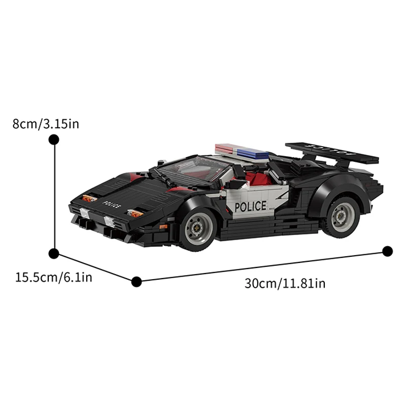 Technical 1383Pcs Police Car Famous Lambor Sports Car Building Blocks High Tech Super Racer Racing Vehicle Bricks Toys Boys Gift