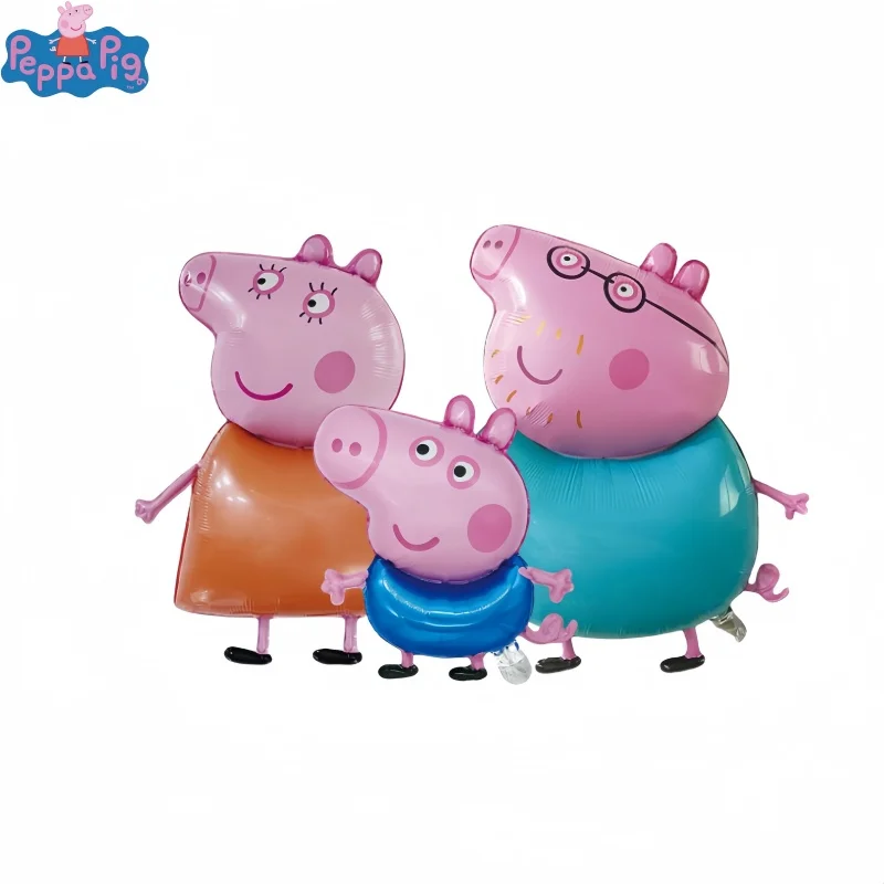 مجموعة بالونات مكونة من 3 قطع من Peppa Pig Family - بالونات من رقائق الألومنيوم على شكل جورج بيج أبي أمي لغرفة أعياد الميلاد وحفلات العطلات #5