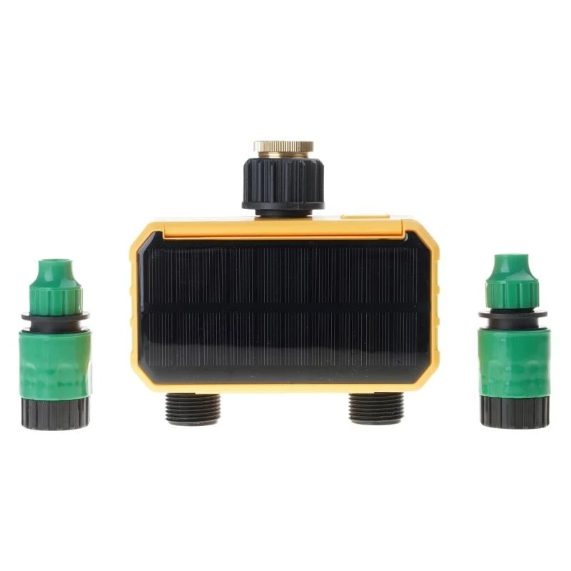 

Efficient Garden Irrigation Timer Green Energy Solar Watering Timer Controller with Double Valves for Outdoor Use