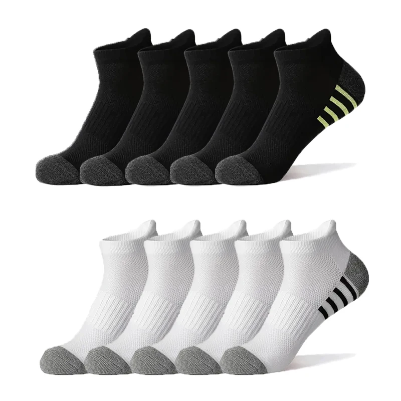 10/12 pares de calcetines deportivos para hombre y mujer, calcetines cortos de Color sólido para hombre, calcetines tobilleros transpirables para ciclismo, calcetines para correr de verano