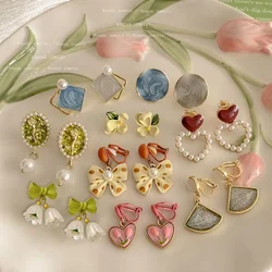 Korean High end Ear Clip Accessories 2024 Little Fresh Ear Clip Genuine Girl No Ear Hole Summer Style Ear Accessories