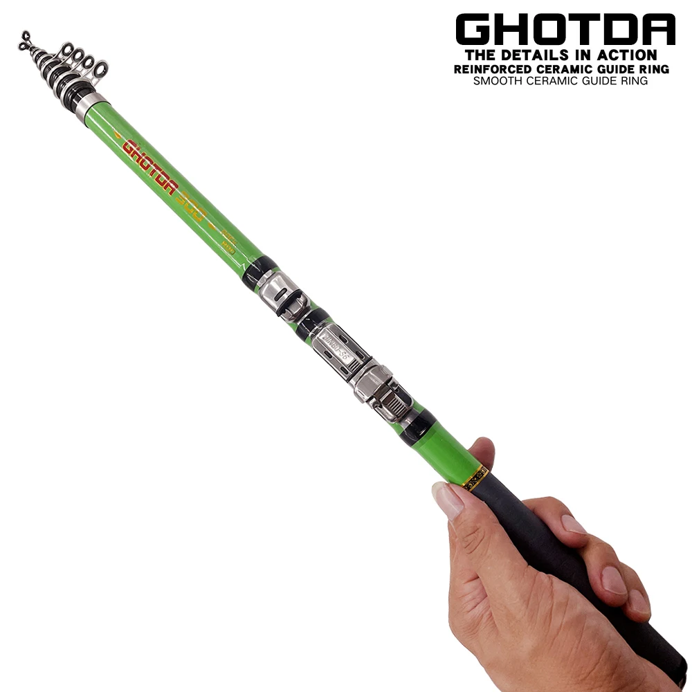 GHOTDA Rock Fishing Rod Carbon Fiber Telescopic Spinning Fishing Rods 1.5m -3.0m Reservoir Pond Rock/ Beach Mini Fishing Poles