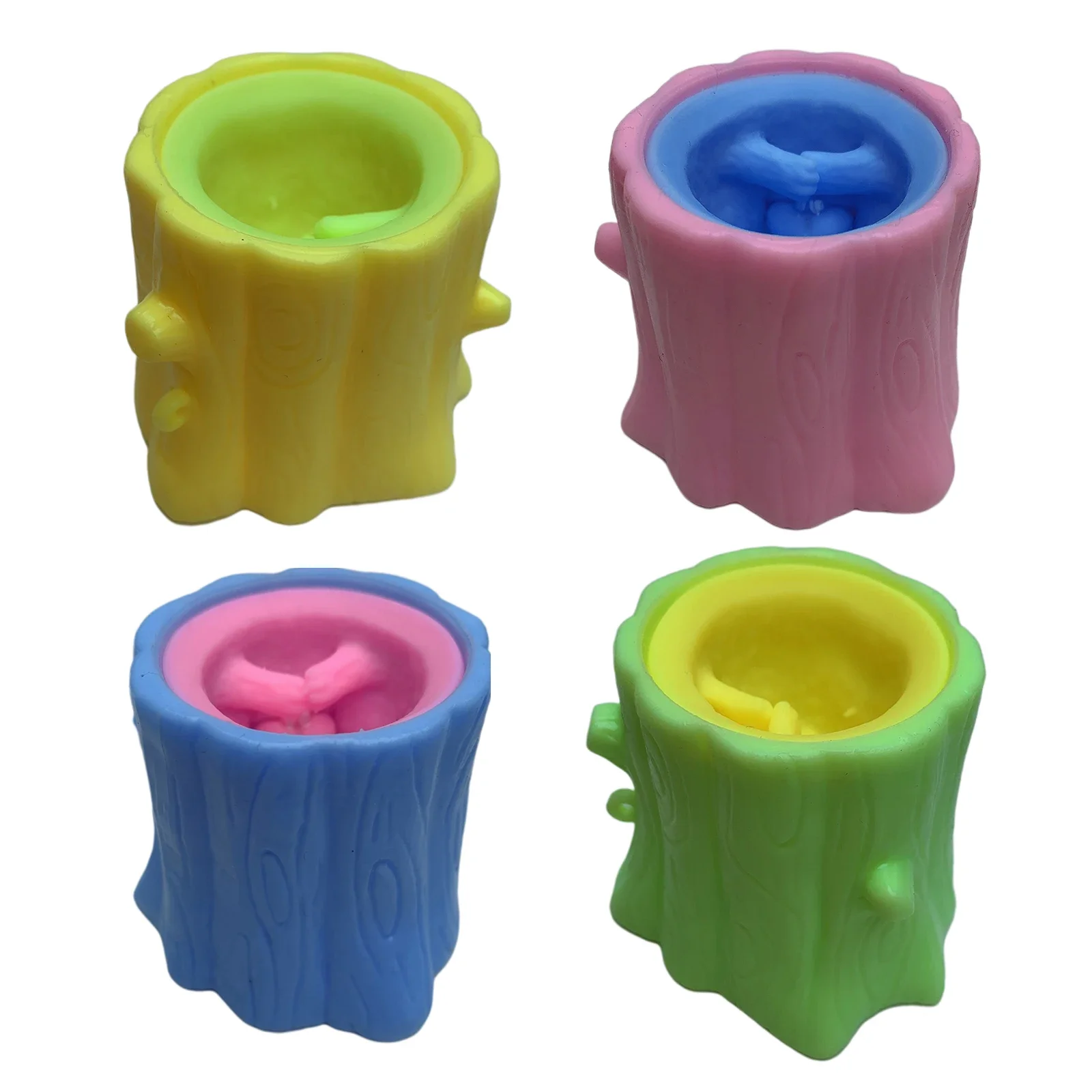 3PCS Squeeze Squirrel Cup Antistress Childrens Fidget Toy Evil Decompression Tree Stump Miniature Weird Play for Kids Adults