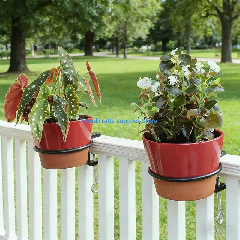 R1WA Metal Suspended Flower Support For Balcony Garden Flexible Pot Frame