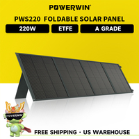 POWERWIN PWS220 Foldable Solar Panel 220W ETFE IP65 Series/Parallel 24% Efficiency Durable  Voltage Regulator Fast QC Output RV
