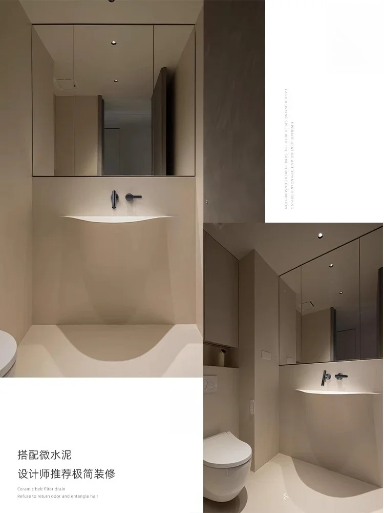 Opening smile basin, semi embedded basin, Corian small apartment, extremely narrow integrated sink