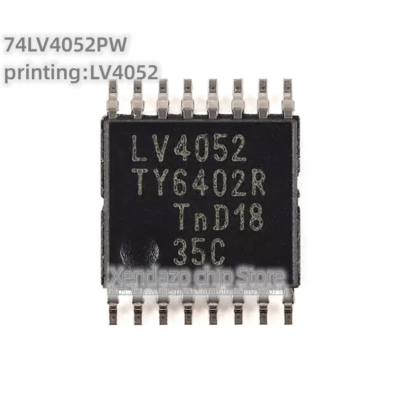 10pcs/lot 74LV4052PW Silk screen printing LV4052 TSSOP-16 package Original genuine 4-channel analog multiplexer chip