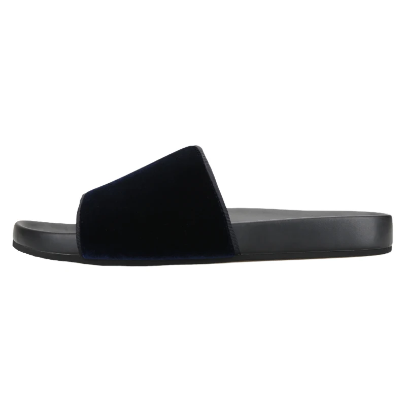 Piergitar 2026 Black And Navy Velvet Men's Flip-Flops Summer Classic Style Breathable Slippers For Indoor/Outdoor/Beach Wear
