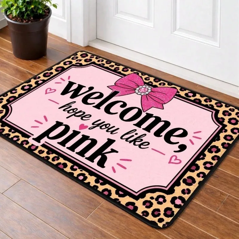 Pink Welcome Doormat Hope You Like Pink Polka Dot Floral Door Mat Girly Home Decor Cute Front Door Mat Indoor Outdoor Entryway
