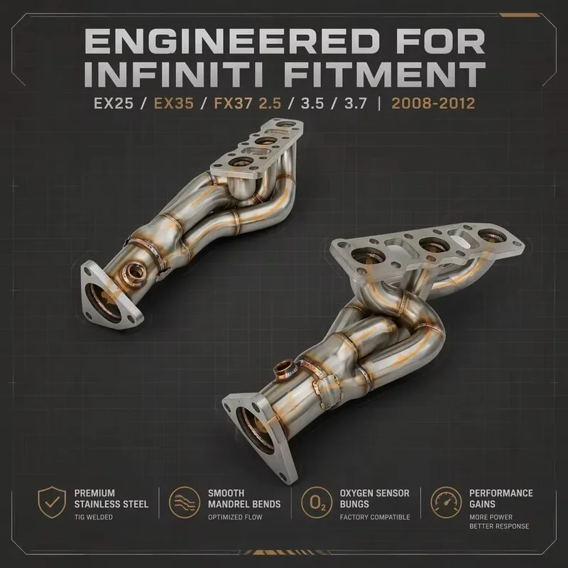 Perfectly Customized Performance Exhaust Manifold Header Specifically Designed for Infiniti EX25/EX35/FX37 2.5/3.5/3.7