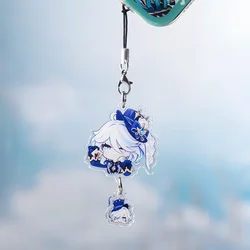 Game Impact Focalors Wriothesley Neuvillette Acrylic Keychain For IPhone/Xiaomi/Huawei Mobile Phone Case Key Chain Cover Hang