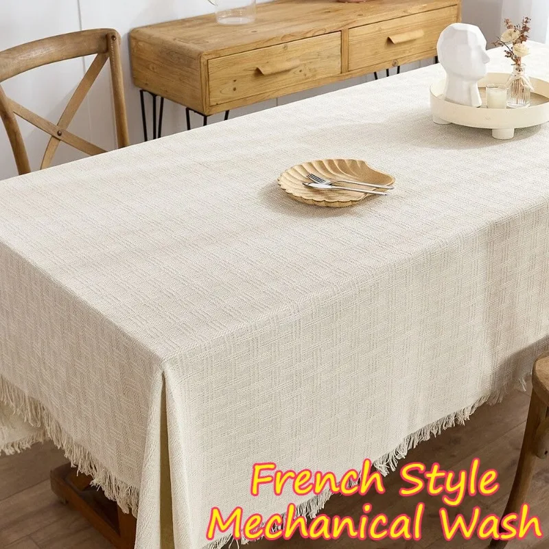 

Table Cloth Brief Oil-proof Water-proof Easy To Clean Cream Style Decorative Picnic Party Stain Resistance Cover Mechanical Wash