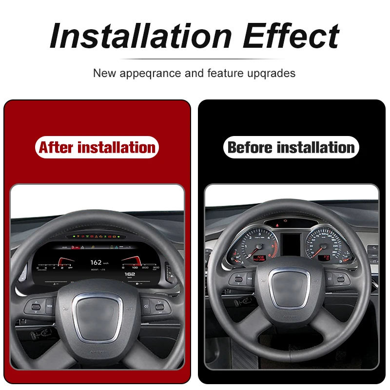 12.3-inch Digital Instrument Cluster For Audi A6 A7 (2013–2018), Featuring In-car LCD Speedometer Display, With Wireless Android Auto CarPlay, LCD Speedometer Display