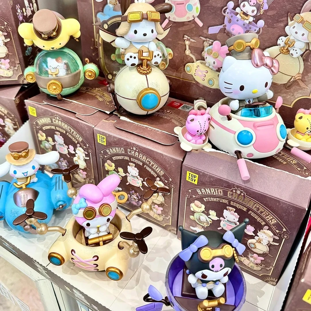 

Original Sanrio Family Steampunk Series Blind Box Cute Mymelody Kitty Cinnamoroll Pochacco Pom Pom Purin Kuromi Anime Model