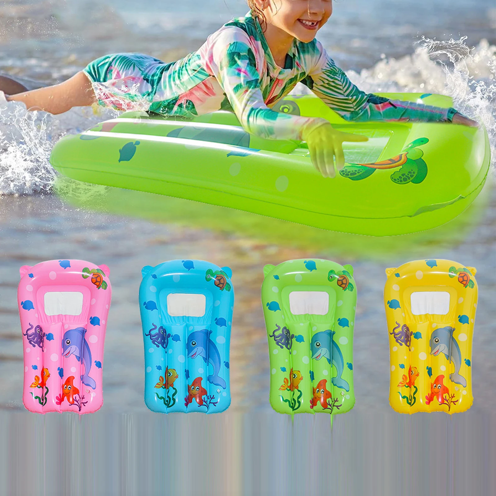 Kids Inflatable Surfboard Play Toy Surfing Board for Water Sports Kids Portable Beach Surf Board Swim Kickboard Lap for Begining