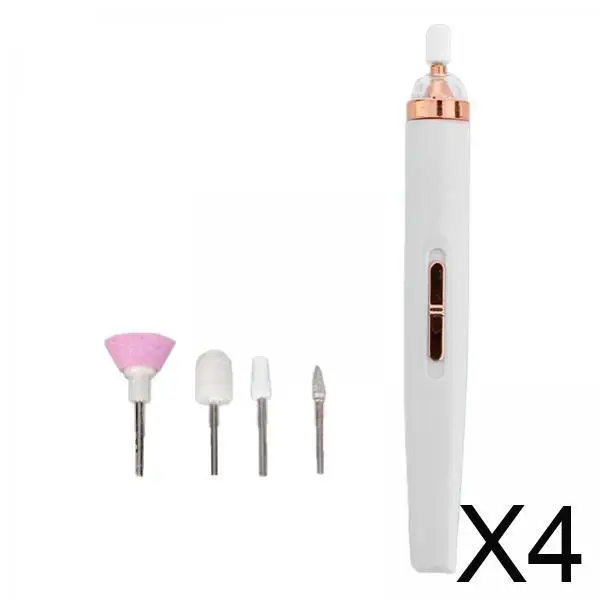 

4x Nail Drill Tool for Fingernails And Toenails with 5 Attachments