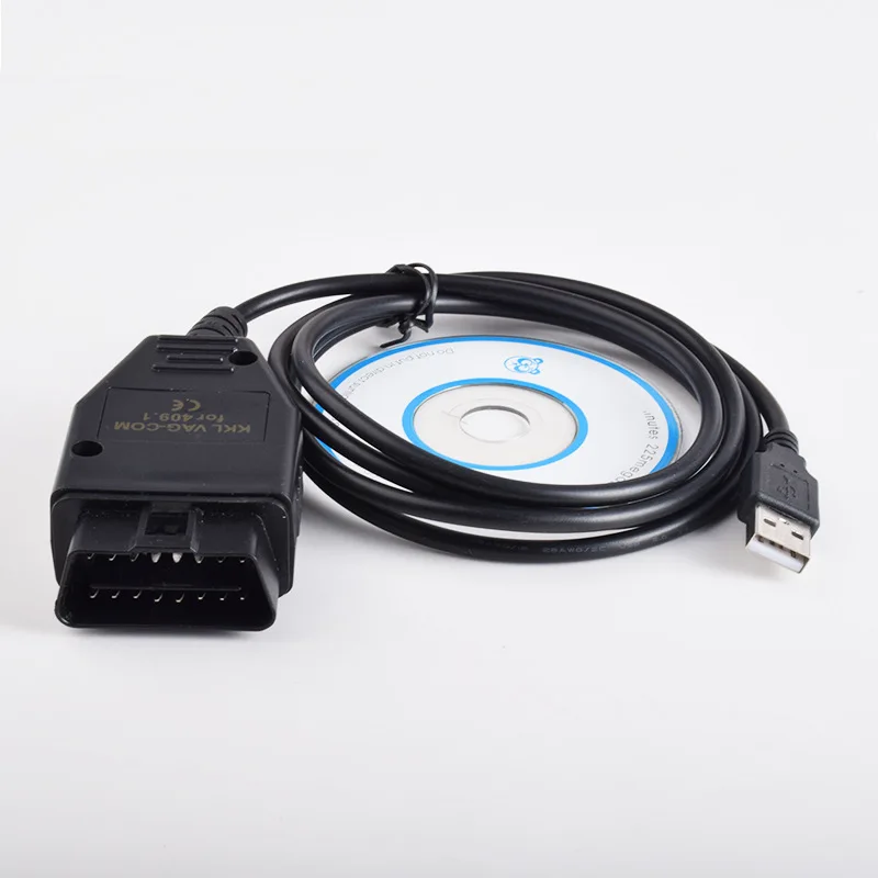 Car USB Vag-Com Interface Cable KKL - VAG-COM 409.1 OBD2 II OBD Diagnostic Scanner Auto Aux Cable for Vehicle