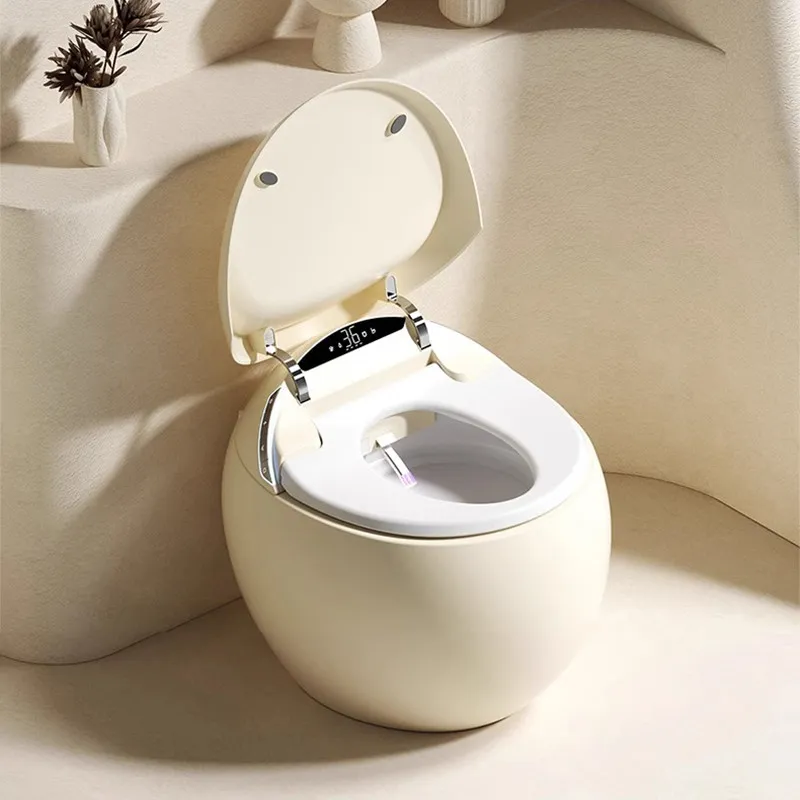 Cream smart toilet fully automatic integrated without water pressure limit