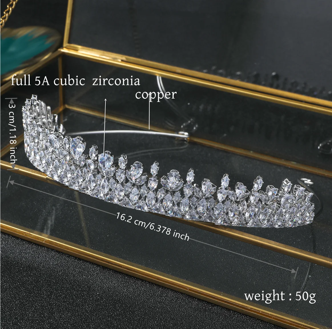 Princess Wedding Tiaras And Crowns For Bride CZ Cubic Zirconia Bridal Headband Birthdy Party Prom Hair Jewelry Crowns Headpieces