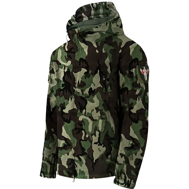 Hot Sale Men's Winter Clothing Soft Shell Windproof and Waterproof Mountaineering Skiing Hunting Fishing Warm Wool Velvet Tactic