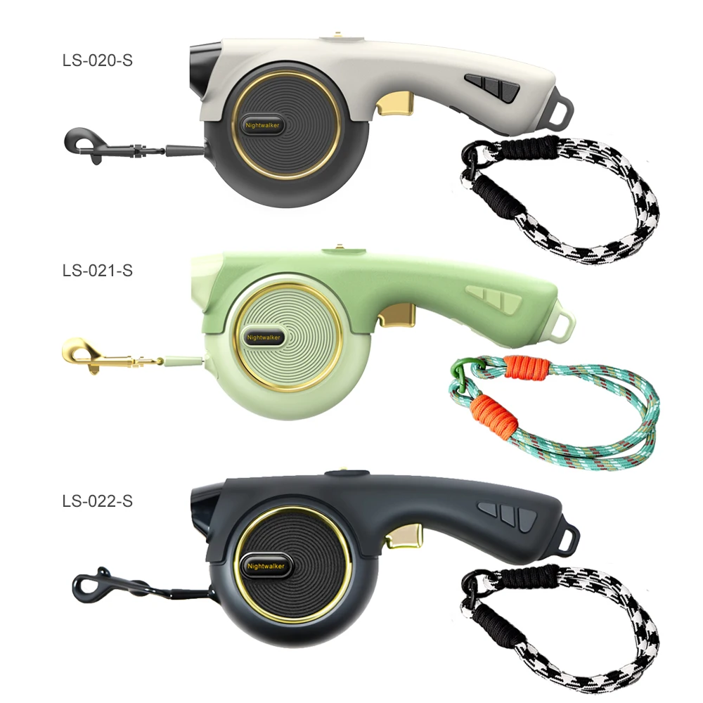 

All-in-One 4 M/13 ft LED Retractable Pet Leash, Tangle-Free 360° Hook, Reflective & Hands-Free Strap, Safe Walk for 55 lb Dogs