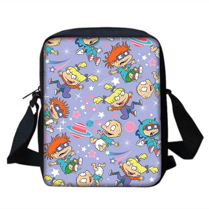 Funny Heys Arnolds R-Rugrats Boy Girls Printed Shoulder Messenger Bag Child Casual Handbag Men Women Phone Bag Shopping Bag