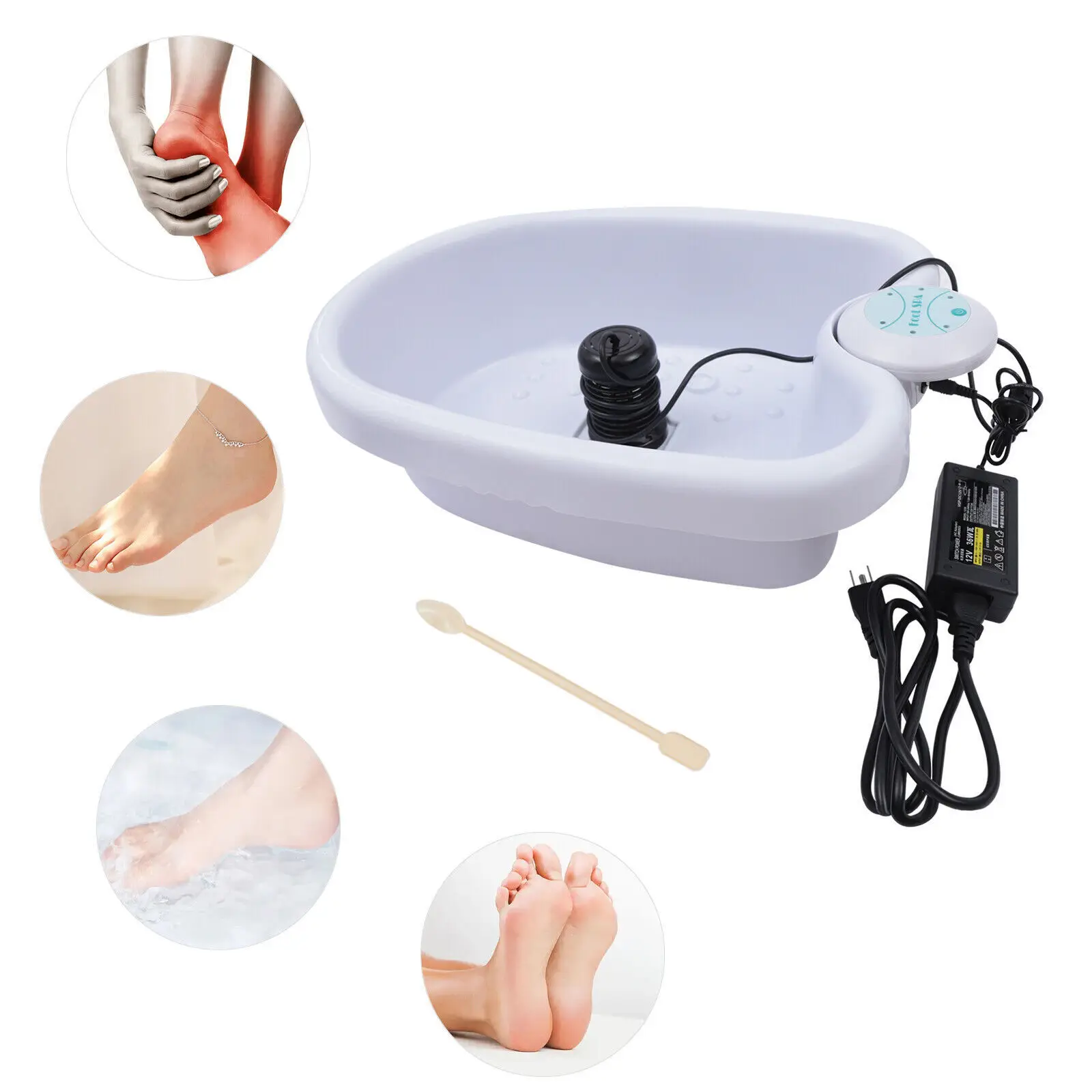 Portable Ionic Detox Foot Bath Cleanse Spa Ion Kit Machine with Tub Basin Array Timer Function and Massage Bumps for Home