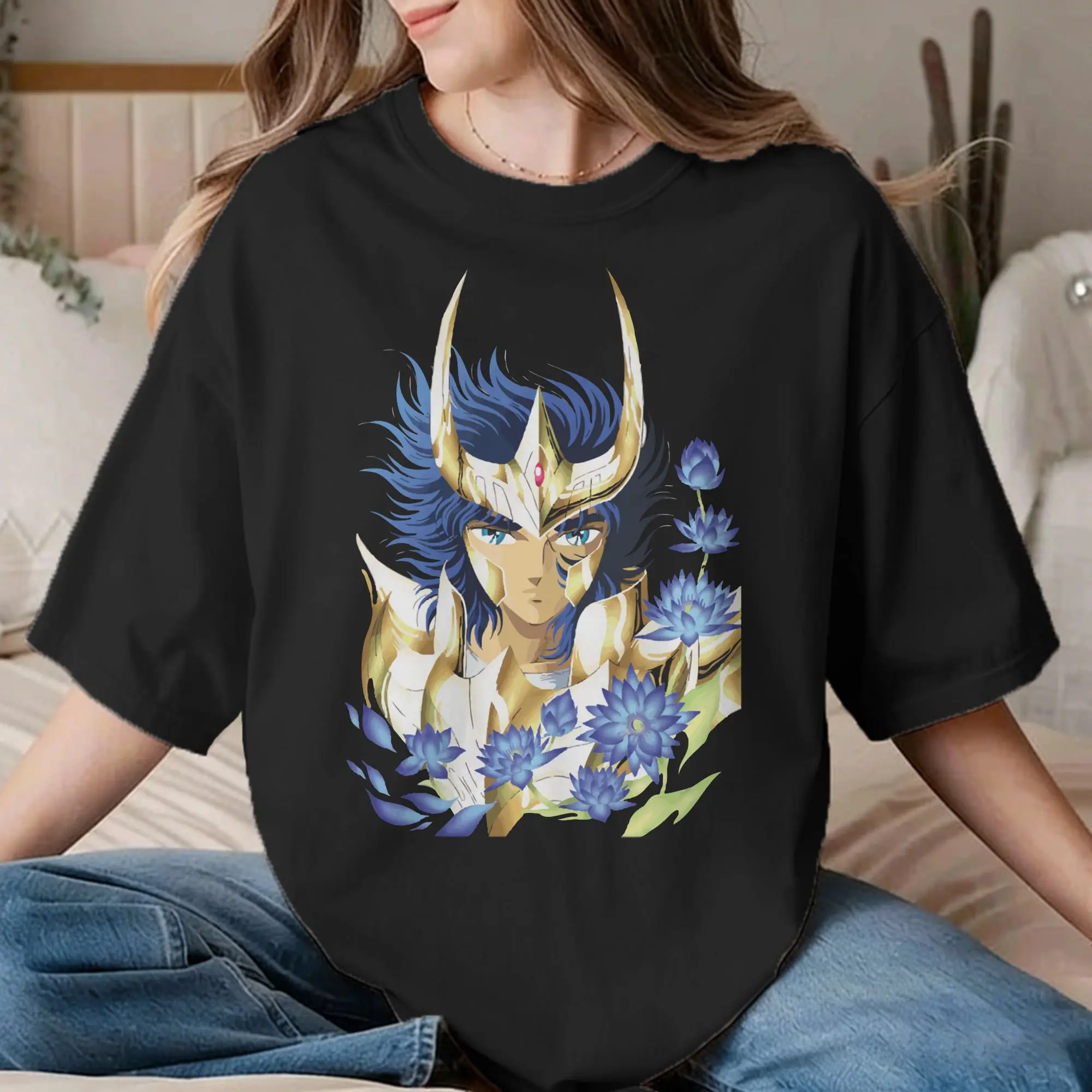 Knights of The Zodiac Men Women T Shirt Anime Vintage Tee Shirt Short Sleeve Crew Neck T-Shirt Cotton Summer Clothing