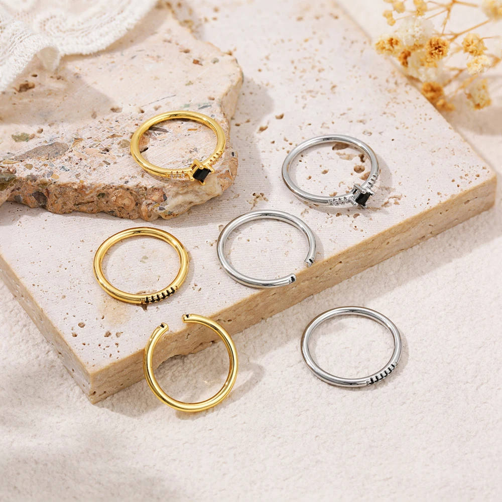 3Pcs/set Stainless Steel Zircon Stackable Rings Hypoallergenic Waterproof Bride Wedding Ring Trend Jewelry Accessories 2026 New